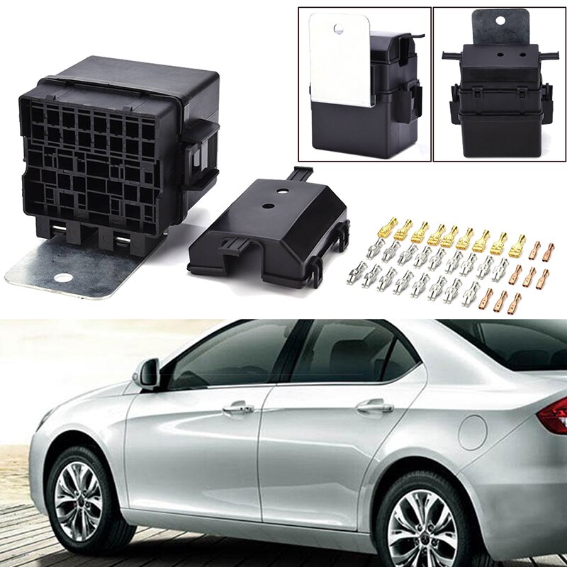 Auto Zekering Box Set Auto Zekering Box Set Met 2 Relais Blade Zekering Blokken Kits Dc 12V Verzekering Zetel met Terminals Blok Set