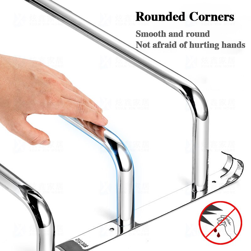 Badkamer Handdoek Houder Rvs Douche Rack Enkele Staaf Layer Muur Gemonteerde Multilayer Handdoek Hanger Met Haak Benodigdheden
