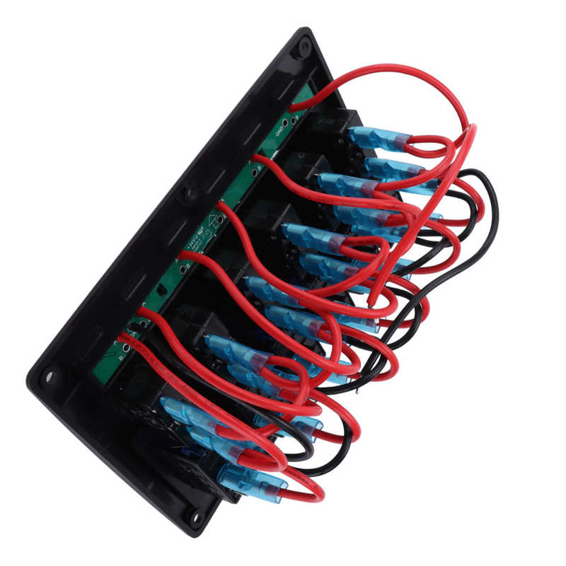 Car Toggle Switch Panel ABS 6 Gangs Rocker Switch Panel for Trucks for Boats for SUVs