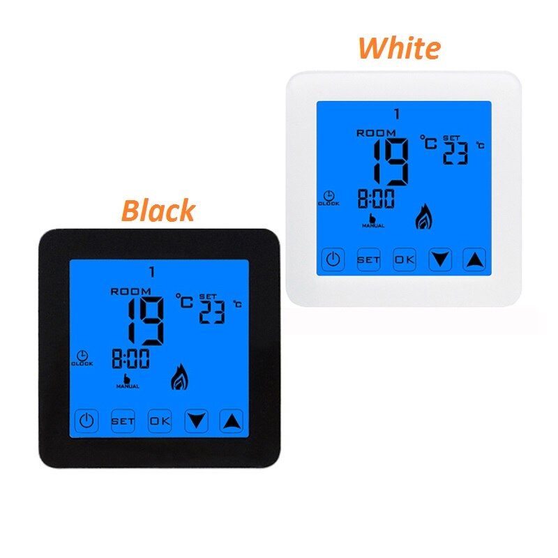 Digital Touch Screen White Warm Temperature Controller 220V 16A LCD Display Floor Heating Room Thermostat