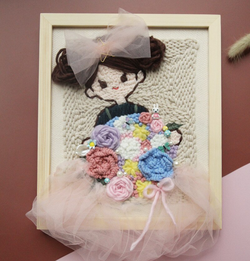 25*30Cm Moderne Diy Breien Borduren Set Handwerk Handwerkpakket Borduren Hoepel Met Frame Kunsten En Ambachten: F