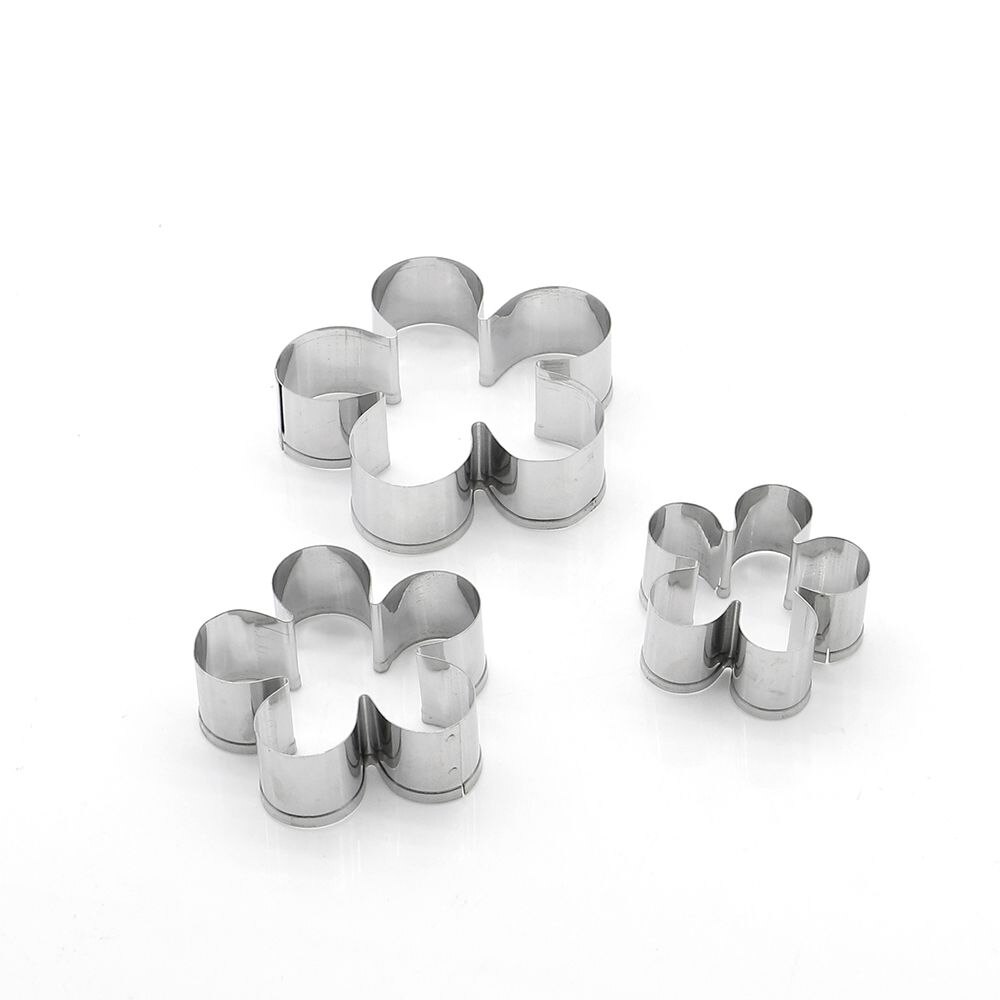 3 unids/set de acero inoxidable pétalo de rosa DIY molde para galletas cortadora de molde Fondant molde de decoración molde para galletas y tartas
