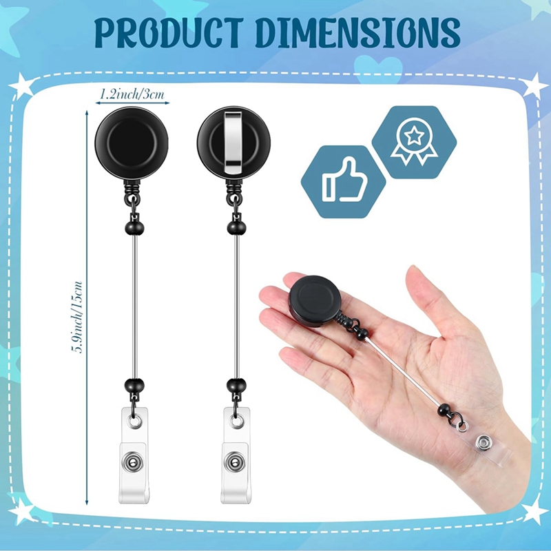 12 szt. Zestaw kołowrotek z koralikami robić samodzielnego montażu, chowany identyfikator, identyfikator uchwyt na szpulę robić koralików, półfabrykat z klipsem robić paska