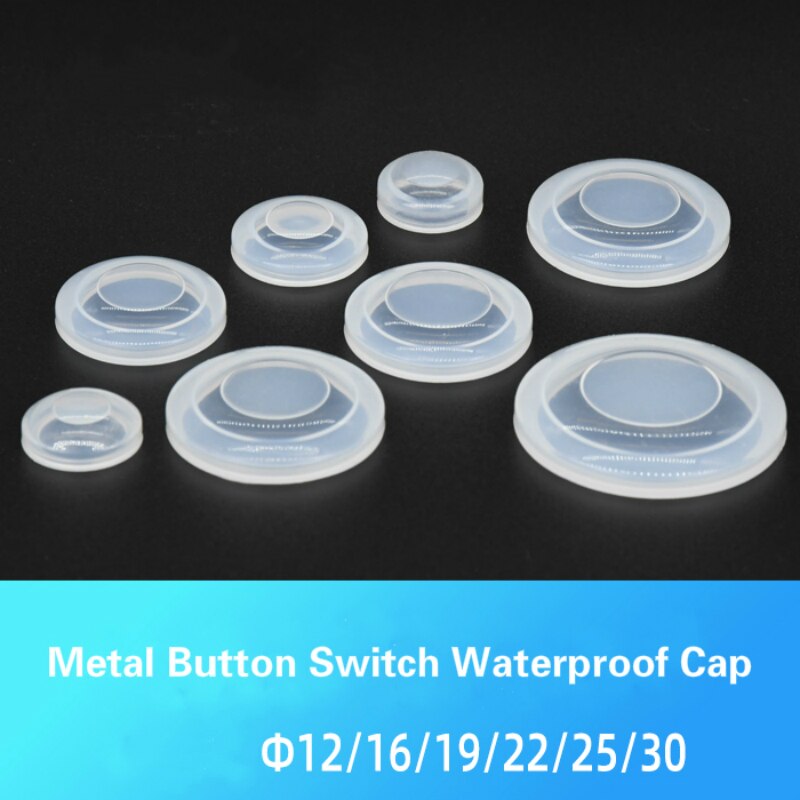 Capuchon étanche à bouton-poussoir en métal, 12mm 16mm 19mm 22mm 25mm 30mm, housse de protection en Silicone, anti-poussière
