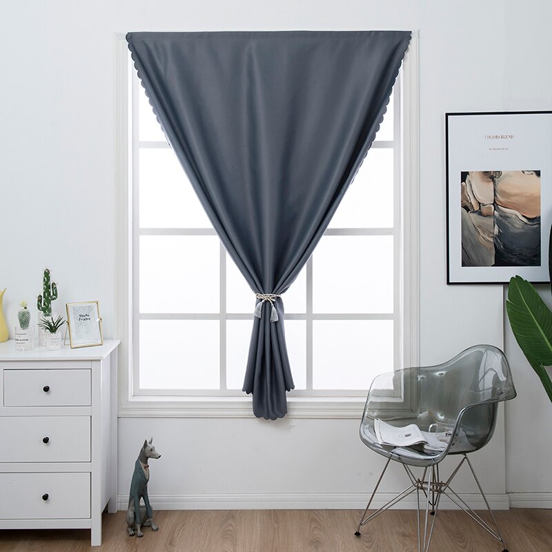 Cortina opaca para dormitorio a prueba de polvo de Color sólido correa de Velcro golpe instalación gratis cortinas cocina cortina para ventana de salón