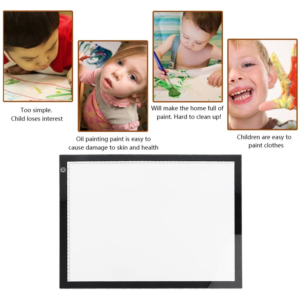 Tablet LED Tracing Light Box Ultra Thin Stepless Dimmable Brightness Artcraft Light Table Pad Board with Scale