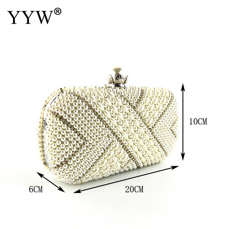 Bruiloft Kraal Handtas Koppelingen Lady Wedding Portemonnees Party Purse Rhinestone Zakken Kristal Avondtasje Parel Clutch Bag Doos Voor Vrouwen