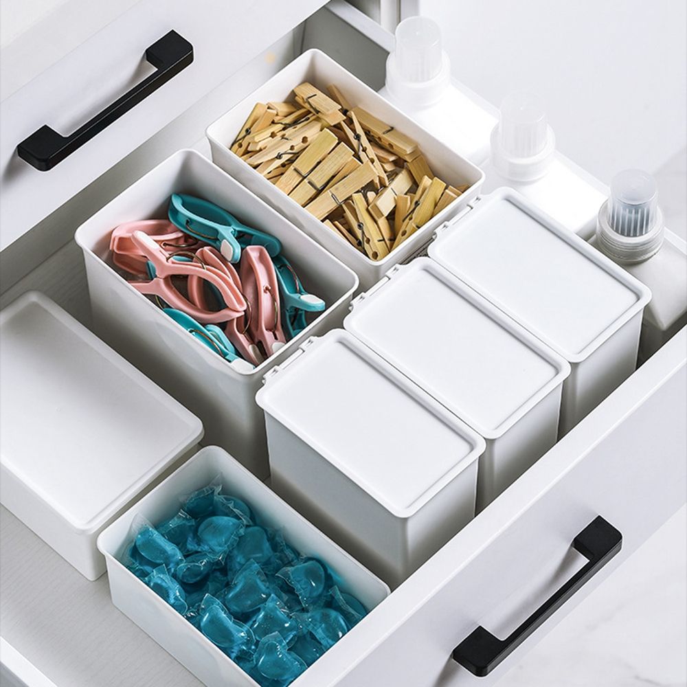 1Pcs Laundry Powder Boxes Bathroom Storage Supplies Powder Detergent Case Washing Replacement Storage Box