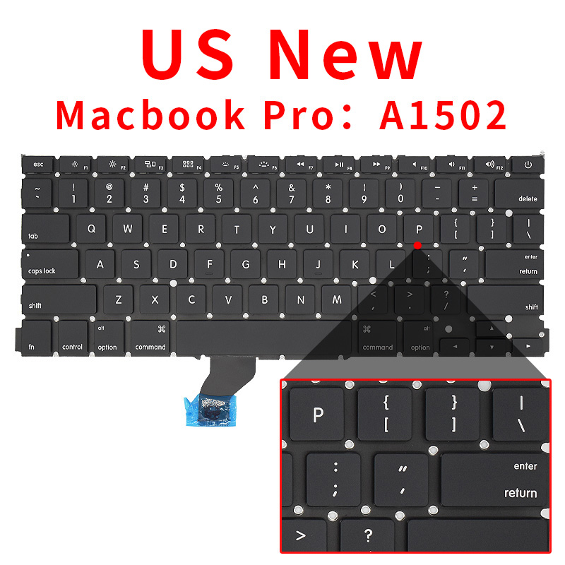 A1502 keyboard for Macbook Pro Retina 13.3 inches laptop ME864 ME865 ME866 keyboards Brand: pink