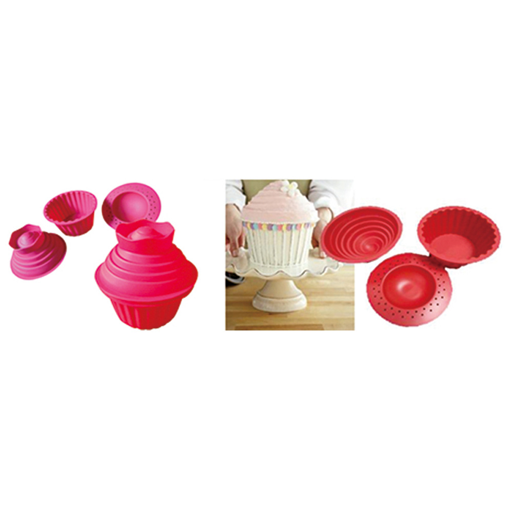 Hochwertige Silikon-Riesen-Cupcake-bilden, 3 Stück Cupcake-Silikonform mit großem Oberteil, hitzebeständige Backwerkzeuge, Backmaschine K950