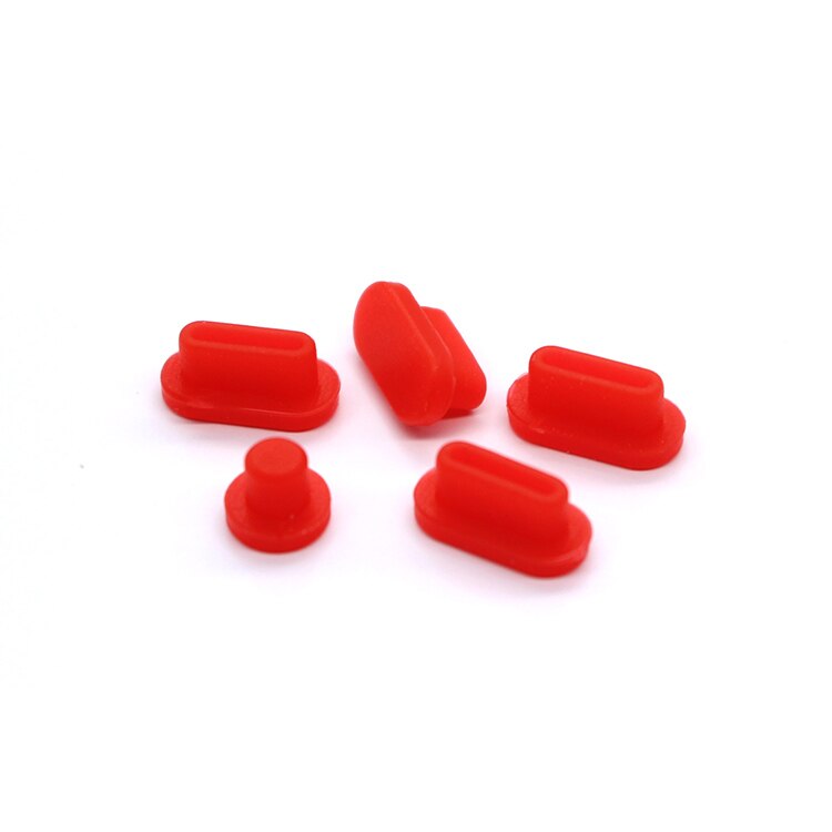 5 Stks/set Anti Dust Vuil Plug Voor Macbook Pro16 Macbook Air 13 Macbook 13 15 Pro Touch Bar Siliconen Poort stekkers Cover Set: 5  Red