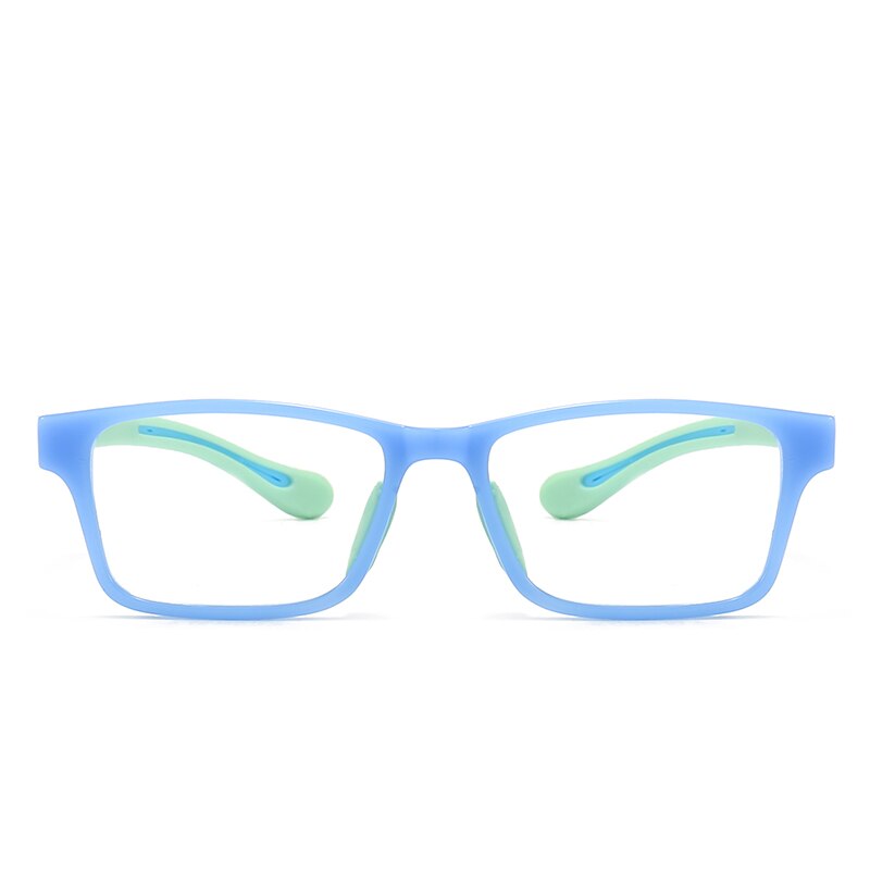 Anti Blue Light Kids Glasses Square Glasses Boy Girls Colorful Children Optical Frame Eyeglasses Soft Frame Transparent Eyewears: GRAY BLUE