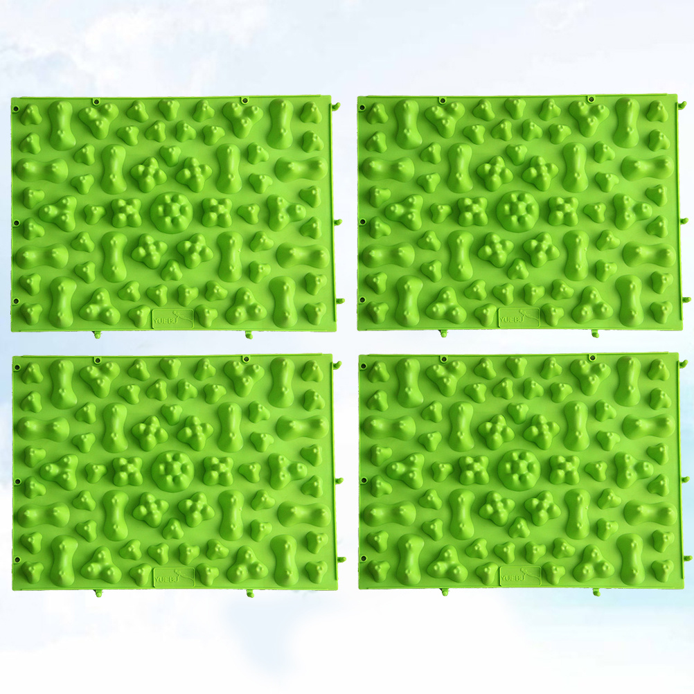 Tapete de massagem para pés, 4 unidades, reflexologia, acupressão, almofada tpe, promove a circulação sanguínea, alívio da tensão, placa de massagem, escritório doméstico