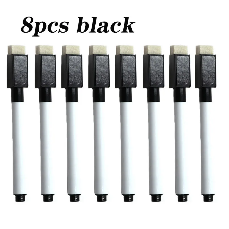 8 Pcs Erasable Whiteboard Pens Set - Magnetic, Easy to Wipe, Scratch-Free Markers with Color Random - Office Supplies: PURPLE