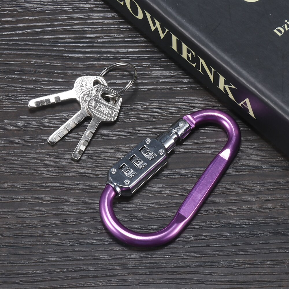 Mousqueton en alliage, combinaison intelligente de petite taille pour voyage, 1 pièce, mousqueton, Code à suspendre, cadenas de randonnée pour Camping