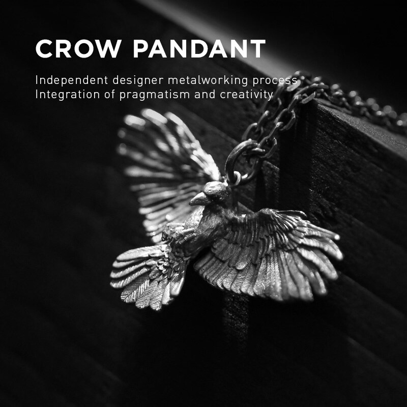 Persoonlijkheid Rvs Eagle Hanger Ketting Vintage Zilveren Kleur Crow Hanger Lange Ketting Voor Mannen Vrouwen Hip Hop Sieraden