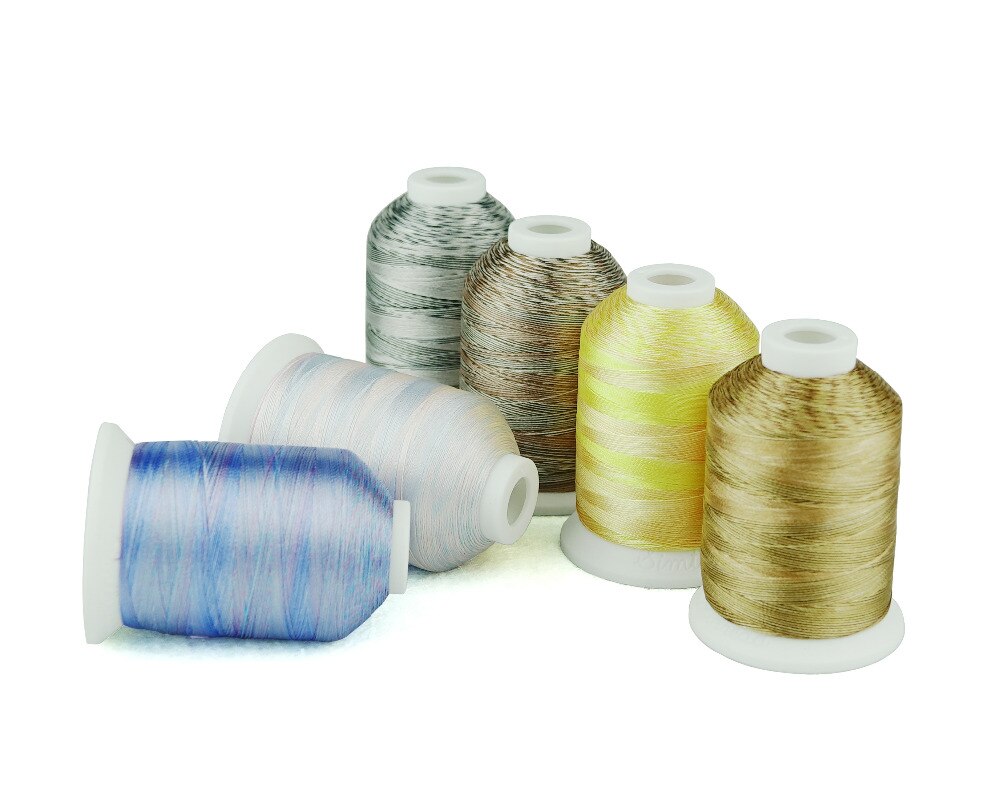 Simthread Polyester Multi-colored Embroidery Machine Thread 6 Colors/Kit, 1,100 yards/spool