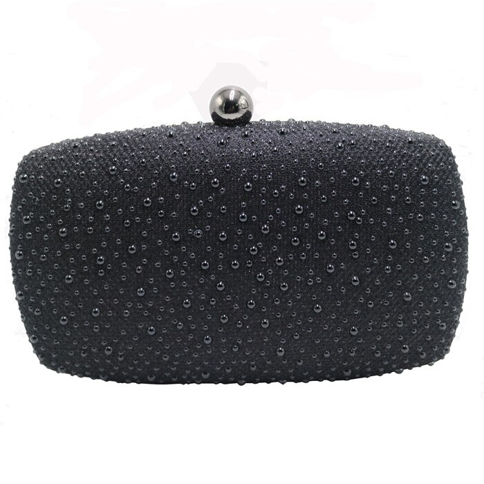 Vrouwen Royal Blue Harde Box Clutch Avondtassen Met Sparkle Crystal Diamonds Voor Dames Harde Koppelingen Doos Crystal Avond tas: Black Bead