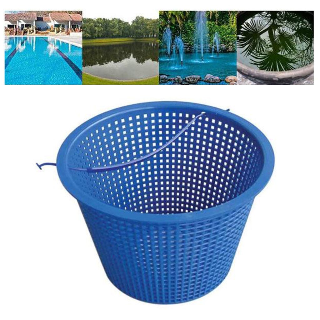 Skimmer Basket Replacement, Fine Mesh Plastic Swimming Pool Skimmer Basket, Blue