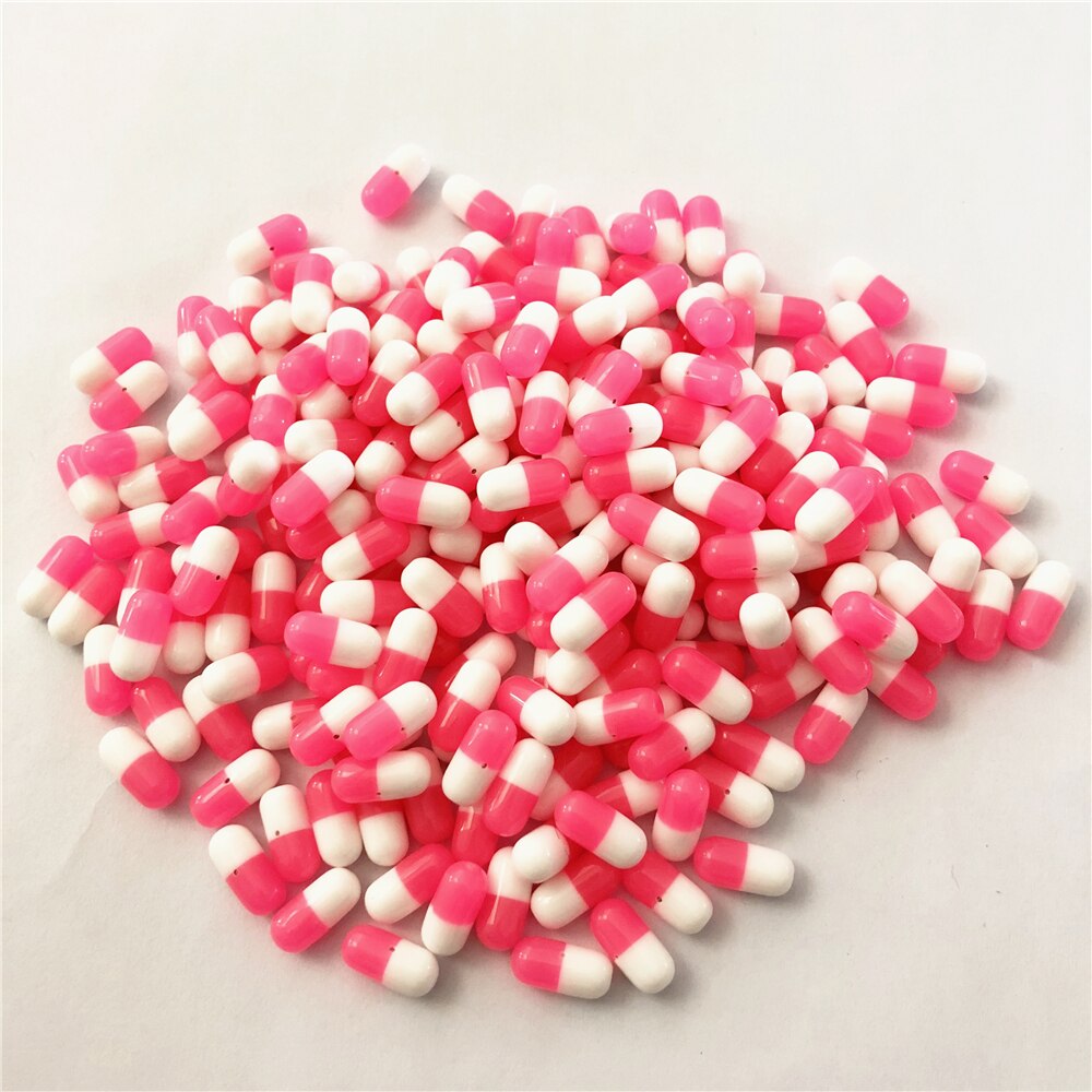 Hot DIY Pill żywiczne koraliki do kolczyków tworzenia biżuterii Multicolor 50 sztuk/partia 5*11.5mm z pół otworu: Pink