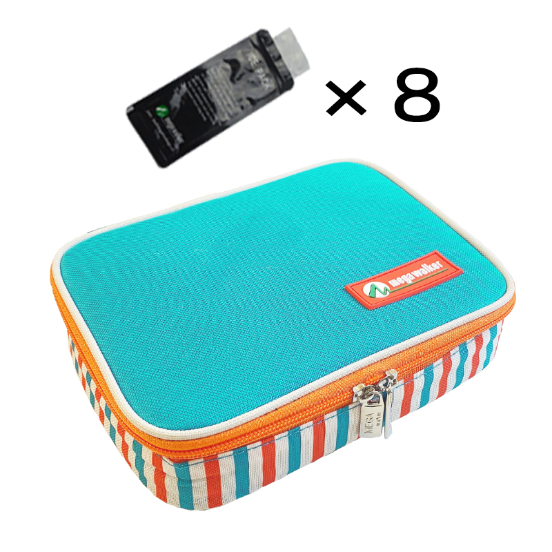 mega Insulin-Kühlbox, mittelgroße Tasche, tragbar, isoliert, für Diabetiker, Insulin-Reise, Nylongewebe, Eisbeutel aus Aluminiumfolie: Braun
