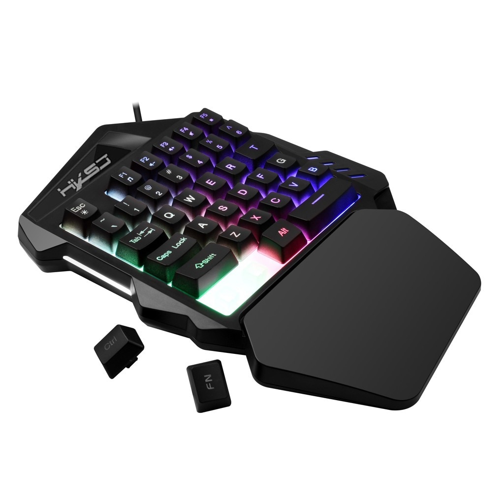 Wired 35 Keys LED Backlit Usb Ergonomic Single Hand Keypad Gaming Keyboard Gamer Pbt Keycap Keyboard Mechanical