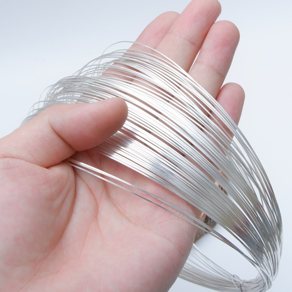 100CM S999 Pure Silver Flat Wire for DIY Fine Jewelry Making Jewelry Finding