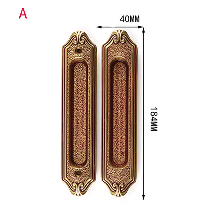 1 Pair Brass Door Handles Sliding Door Handle European Style Hidden Book Door Handles Insert Installation Bedroom Door Handles: A1