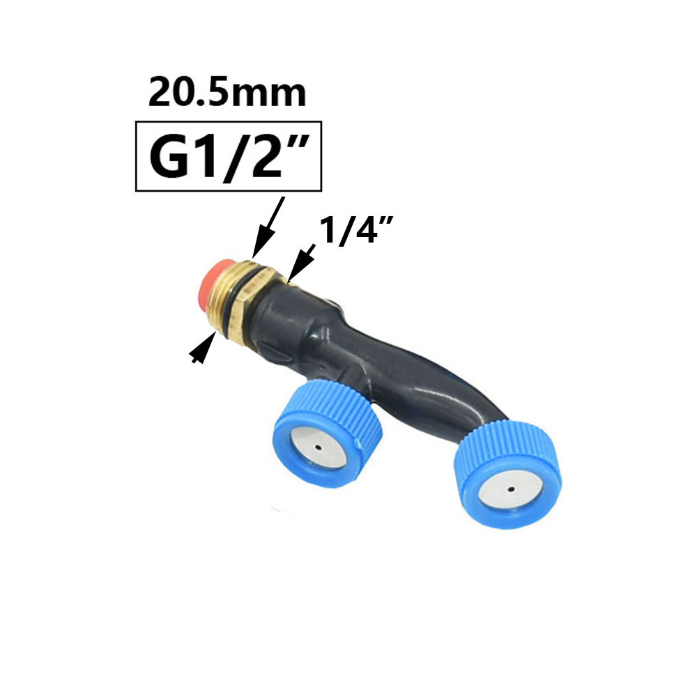Agricultural Copper Atomizing Sprayer Nozzle Single/Double/Three Nozzle Head Garden Lawn Irrigation Pesticide Spraying Sprinkler: Blue