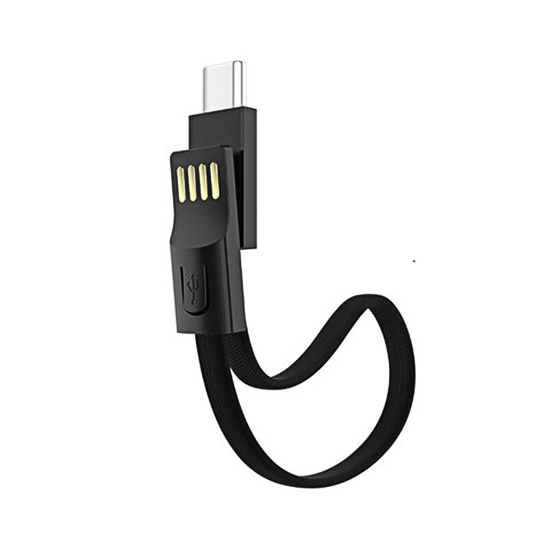 NOHON przenośny brelok kabel USB dla iPhone mikro typ C 8Szpilka ładowanie synchronizacji przewód danych szybkie ładowanie dla androida Xiaomi Samsung: czarny For rodzaj C