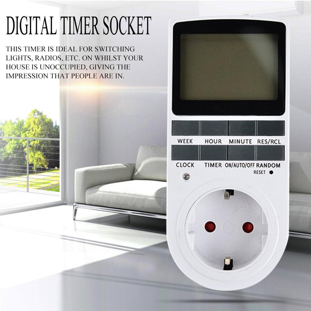 Digital elektronisk strömtimer i strömbrytare digital lcd energibesparande programmerbar smart tidbrytare