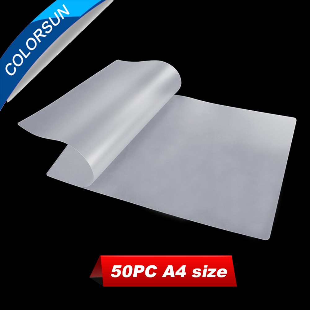 Colorsun 50Pc A4 Dtf Huisdier Film Voor Directe Overdracht Film Afdrukken Voor Dtf Inkt Afdrukken Huisdier Film Dtf Dubbele side Overdracht Film