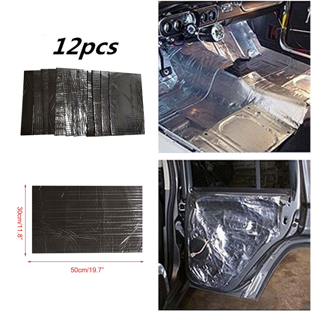12 Stuks 5Mm Auto Firewall Sound Deadener Hitteschild Isolatie Audio Geluidsisolatie Deadening Materiaal Mat Pad