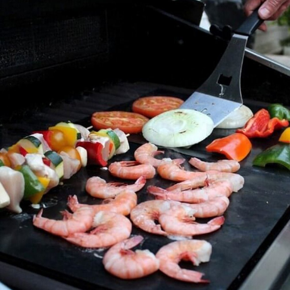 Buitenbarbecuemat groot en dun buitenmat glasvezelmateriaal antiaanbak hoge temperatuurbestendigheid