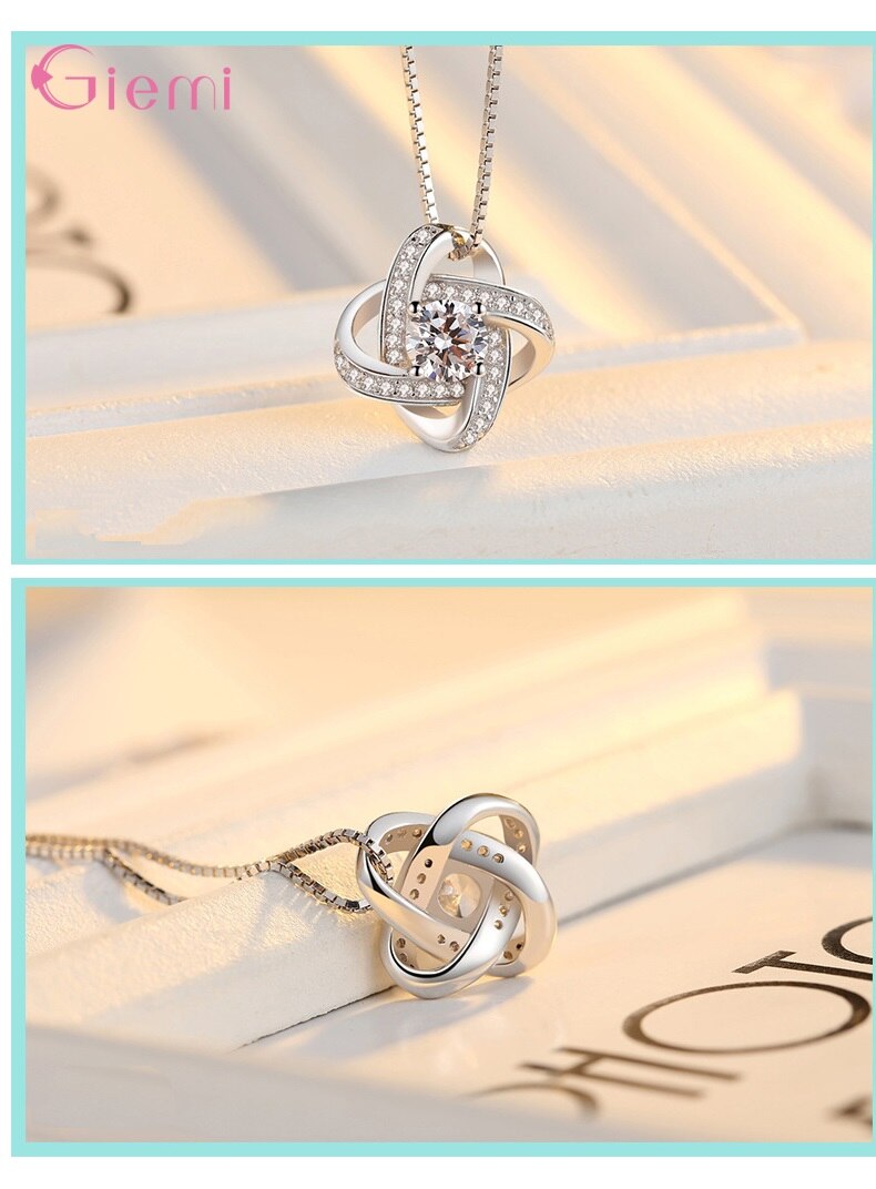 Bridal Wedding Jewelry Set 925 Silver Endless Love Necklace Earrings Rings For Women Engagement Anelli Trendy Jewellery