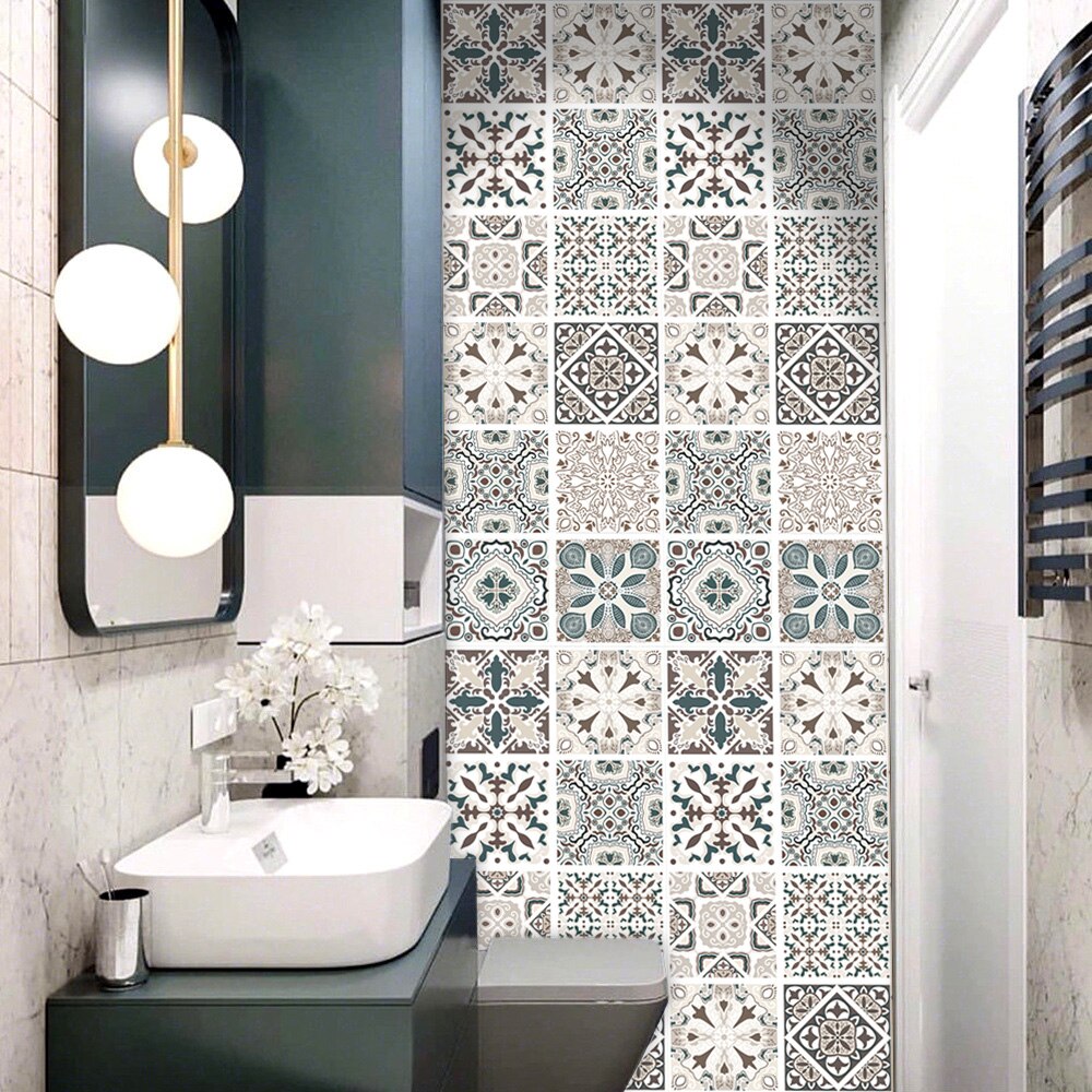 Retro Pattern Matte Surface Tiles Wall Sticker 50*... – Grandado