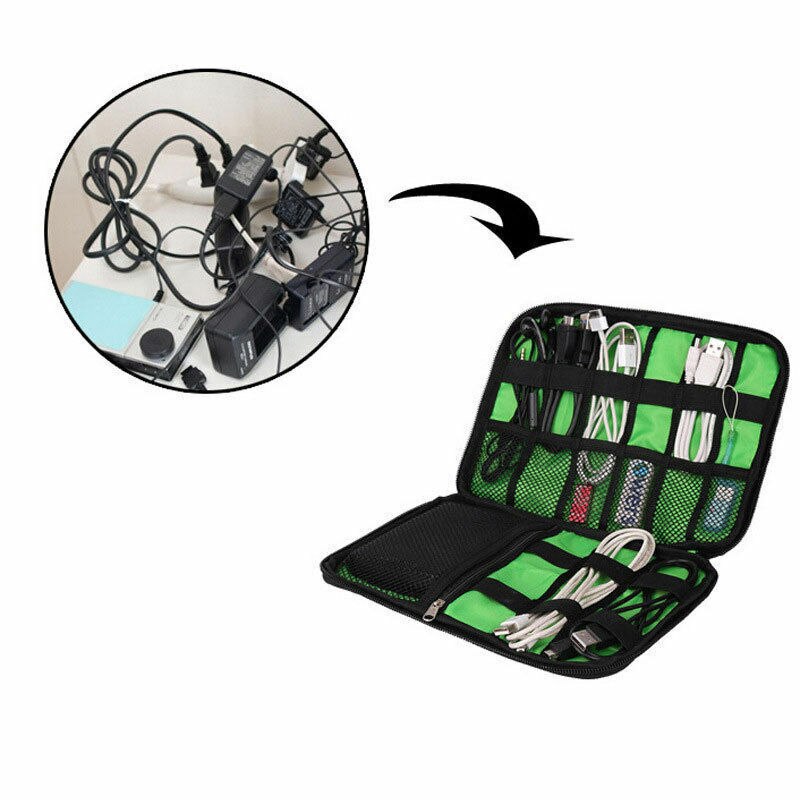 1pc rejseelektronik kabel organizer taske bærbar opbevaringstaske til mobiltelefon harddisk ledninger usb kabler oplader organizer