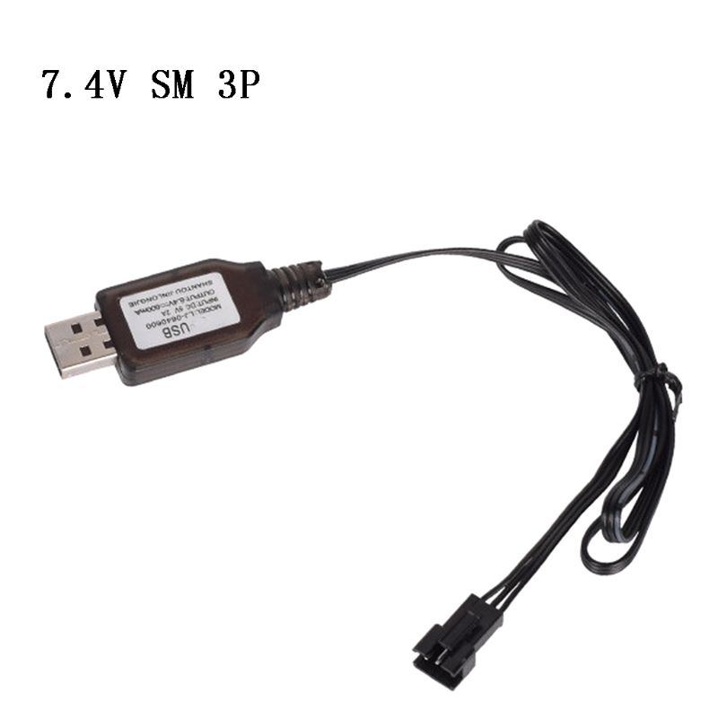 6.4v/7.4V 500mA chargeur li-i SM-3P RC jouets télécommande positive portable USB 28TE: A 7.4V