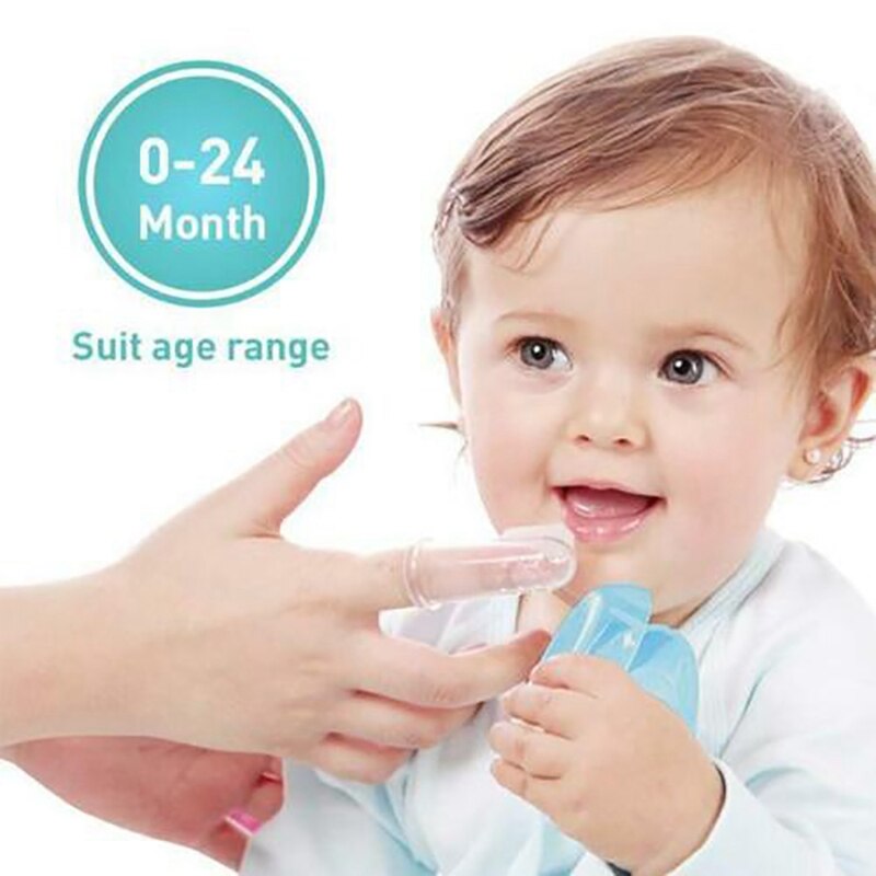 10 pçs silicone escova de dentes das crianças dedo do bebê escova de dentes decídua escova de dentes para infantil macio escova de bebê claro