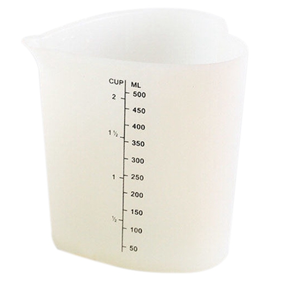 1 Pcs Bakken Keuken 500Ml Siliconen Maatbeker Met Dubbele Schalen Roer Giet Cupcake Meel Maatbeker Diy Cake gereedschap