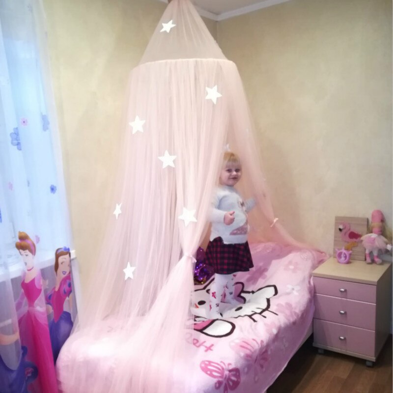 Roze Blauwe Kroon Prinses Opknoping Kid Beddengoed Bed Luifel Klamboe Gordijn Bed Decor Baby Indoor Prinses Tent Speelhuis speelgoed