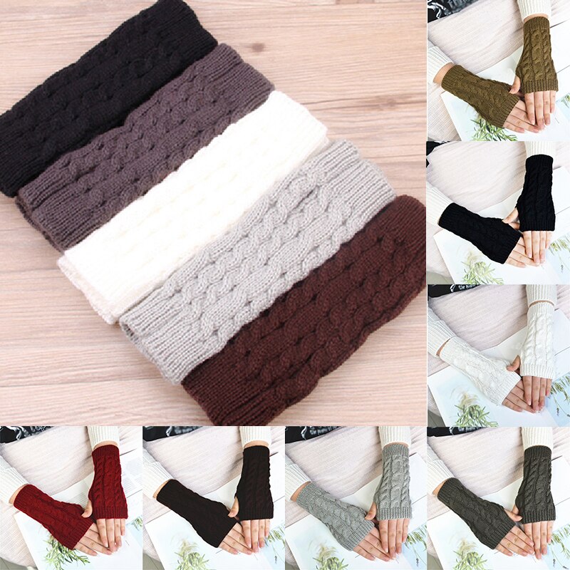 Frauen Wolle Handschuh warm Finger Handschuhe Hand Wärmer Winter Frauen Arm Häkeln betroffen Faux Handschuhe Gants Femme Handschuhe