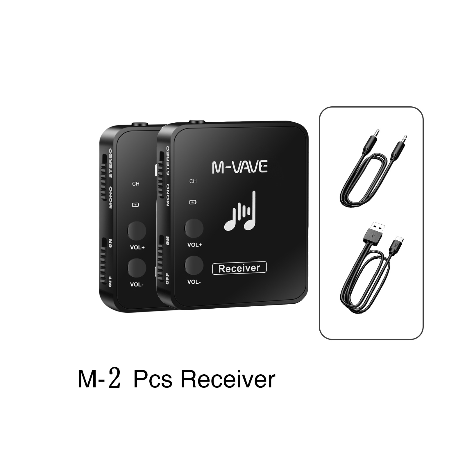 LEKATO M-VAVE M8 WP-10 2,4G auriculares inalámbricos Monitor Cuvave transmisor receptor sistema soporte estéreo Mono: Blanco