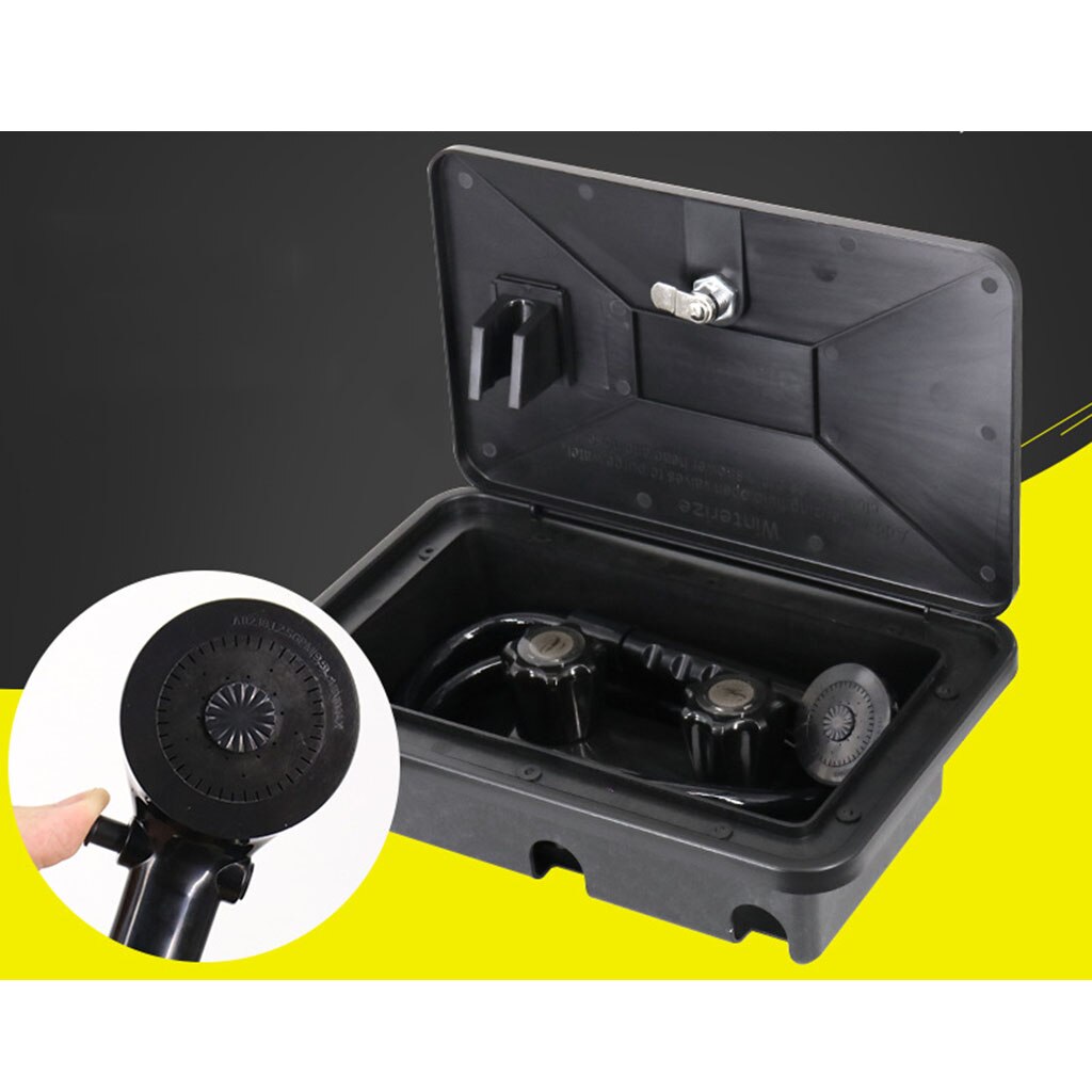 Black RV Exterior Shower Box Kit Boat Marine Camper Motorhome Caravan Accessory