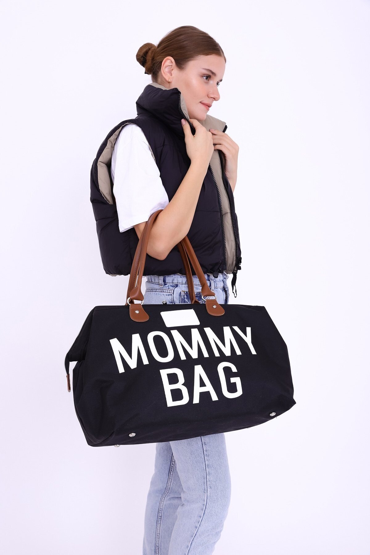 Trager Mommy Bag Striped Mother Baby Care Backpack