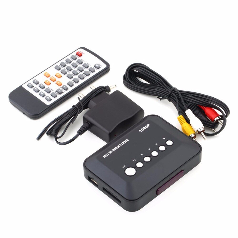 Kebidumei USB 2.0 1080 P HD SD/MMC TV RMVB Vídeos SD MMC MP3 com Controle Remoto IR 5 V 2A Multi TV USB HDMI Media Player caixa