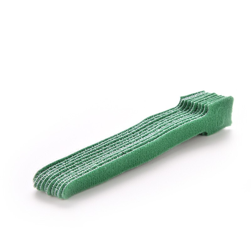 10pcs 12*150mm Back To Back Cable Tie Nylon Reusable Cable Ties With Eyelet Holes Nylon Hook Loop Fastener Management: Green