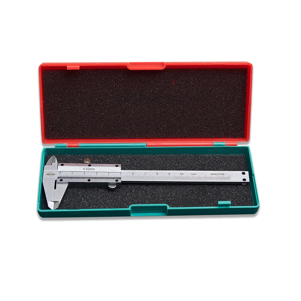 High Precision Stainless Steel Vernier Caliper 0-150mm 6" 0.02mm Caliper Measuring Instrument Construction Measuring Tool: 0-100mm With Box