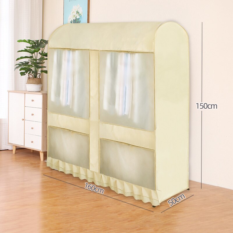 Garment Rack Cover Large Capacity Dustproof Waterproof Clothing Rack Protector with Zipper and Visible Window JW: E