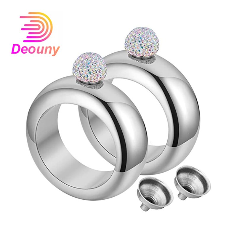 DEOUNY Bracelet For Alcohol Hip Flask Handmade Silver Crystal Lid Bangle Wine Bridesmaid Christmas Party Hidden